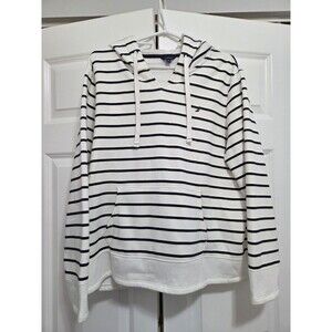 Nautica Women's V-Neck Kangaroo Front Pocket Sweatshirt Hoodie, XL